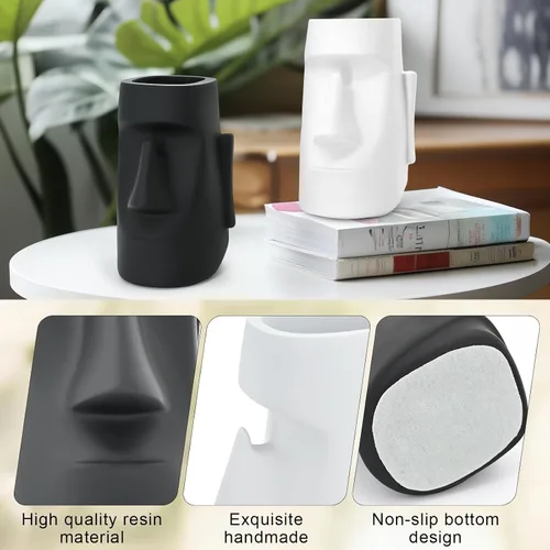 Vista 3 de Soporte multifuncional hecho a mano para lentes y bolígrafo, organizador de escritorio para oficina, decoración del hogar, jarrón creativo, Negro