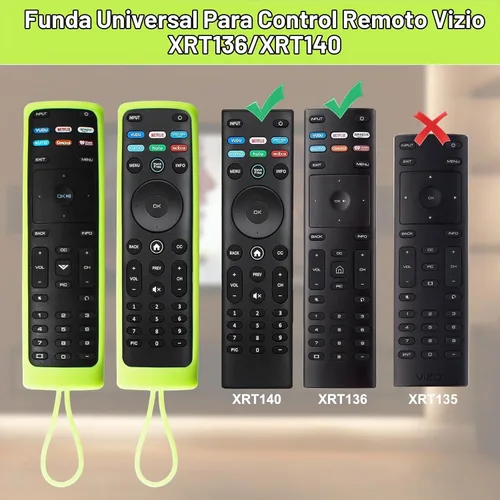 Vista 4 de Paquete de 2 fundas para control remoto Vizio, compatible con Vizio Remote Case XRT136 / XRT140 Series Universal Smart TV Control Funda de silicona