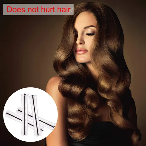 Vista 6 de WILLBOND 60 varillas permanentes para cabello largo, de plástico, rizadores de ondas frías, rodillo para peinar el cabello, herramientas de Blanco