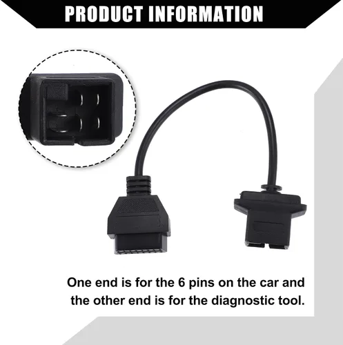 Vista 6 de Cable adaptador de escáner de diagnóstico OBD2 de 6 pines a 16 pines para Jeep Grand Cherokee para Dodge/Frontal/Herramienta de diagnóstico