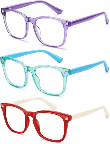 Vista 10 de Gafas de luz azul para niños antirreflejos y filtro UV 3 Pack Mix Color-2 (Edad 6-9)