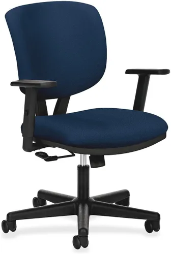 Vista 4 de HON Volt - Silla de trabajo con respaldo bajo, silla tapizada para computadora para escritorio de oficina, color azul (H701)