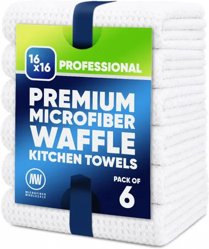 Vista 11 de Microfiber Wholesale Sublimation Blanks - Toallas de microfibra de 16 x 24 pulgadas, tejido de gofre prémium para cocina, espacios en blanco