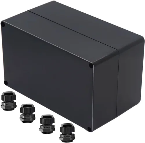 Vista 24 de Caja de Proyecto ABS Cajas Eléctricas Negras IP65 Caja Impermeable para Exteriores Caja de Conexiones Electrónicas Caja de Alimentación con Remates