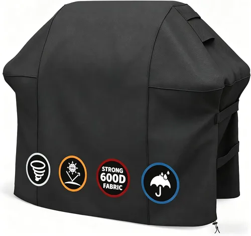 Vista 11 de SHINESTAR Funda para parrilla al aire libre, se adapta a Weber Spirit 200 y Spirit II 200 parrilla de gas 600D Oxford resistente a prueba de agua