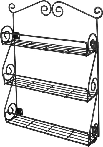 Vista 2 de FitWell - Estante de especias de pared con desplazamiento de 3 niveles, gabinete de especias tradicional y cocina, organizador de belleza y esmalte