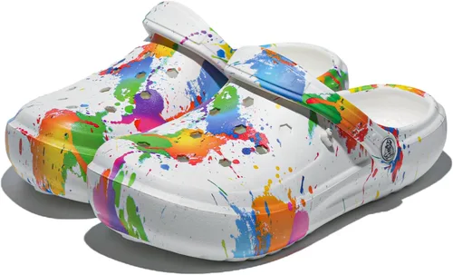 Vista 16 de Zuecos de mujer con estampado tie-dye, ligeros, de jardín, fáciles de poner, baratos, zapatillas/sandalias/zapatos para el agua