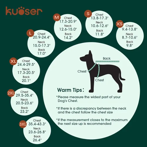 Vista 2 de Kuoser - Abrigo impermeable de invierno para perro, chaqueta reversible estilo británico, ropa para perro a cuadros, abrigo de nieve acogedor