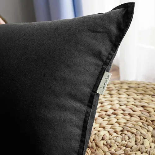 Vista 7 de Jeanerlor - Funda de cojín sólida de lino y algodón para decoración, de 18x18 pulgadas, funda de almohada especial para sofá, cama, silla