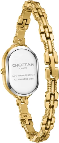 Vista 5 de CHEETAH Reloj de pulsera de oro para mujer, pulsera vintage pequeña, esfera numérica fácil de leer, resistente al agua