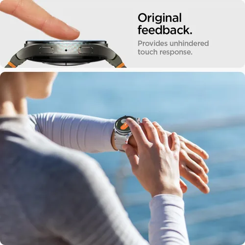 Vista 5 de Spigen Protector de pantalla de vidrio templado [GlasTR EZ FIT] diseñado para Galaxy Watch 7 (40mm) - Paquete de 2