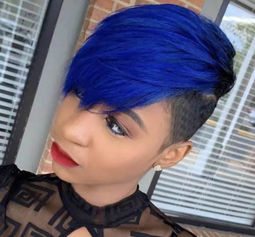 Vista 4 de Pixie Cut Wigs with Bangs Synthetic Wigs for Black Women Pixie Wig Short Haircuts (Nicelatus - 1057)