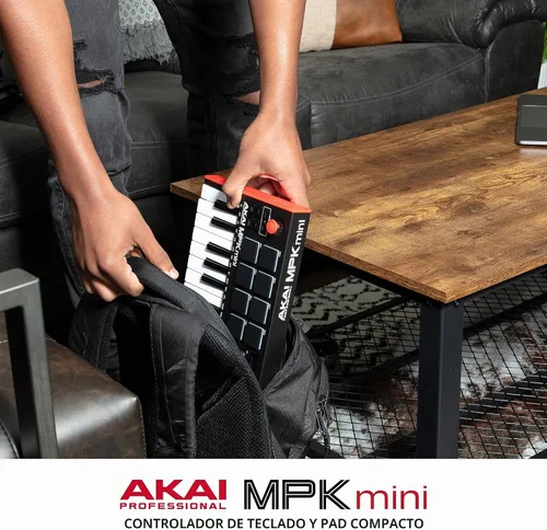 Vista 12 de [Usado] Akai Professional MPK Mini MK3 - Controlador de teclado MIDI USB de 25 teclas con 8 almohadillas de percusión con retroiluminación, 8