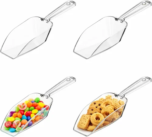 Vista 8 de Hestya 4 cucharadas de plástico transparente multiusos para dulces, bufé