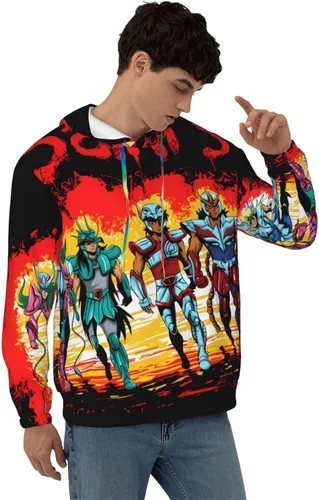 Vista 3 de Mswigs Saint Seiya - Sudadera con capucha y cordón