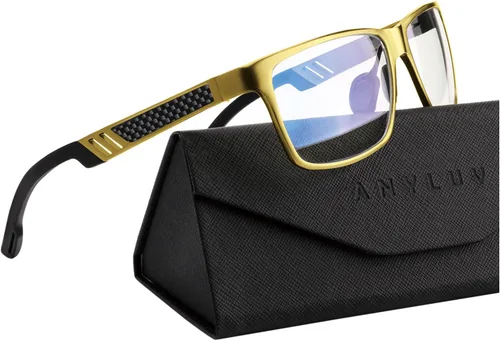 Vista 20 de ANYLUV Blue Light Blocking Glasses Men Computer Gaming Glasses Lightweight Al-Mg Metal Anti Eyestrain Eye Protection