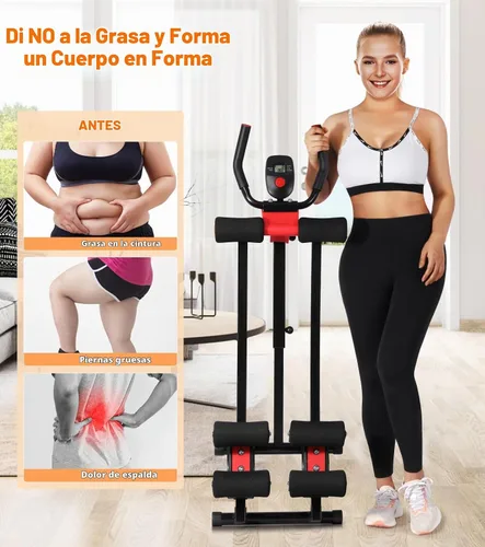 Vista 3 de Ab Machine for Home Gym, Adjustable Foldable Core Trainer Workout Equipment, 4 Adjustable Levels, LCD Monitor, 440 LB Capacity, Thick Knee Pad