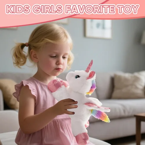 Vista 5 de Sew Butiful Unicornio de Peluche, 12 pulgadas/30 cm, Peluches Lindos para Niñas, Juego de Juguetes de Peluche de Unicornio para Cumpleaños, Juguetes