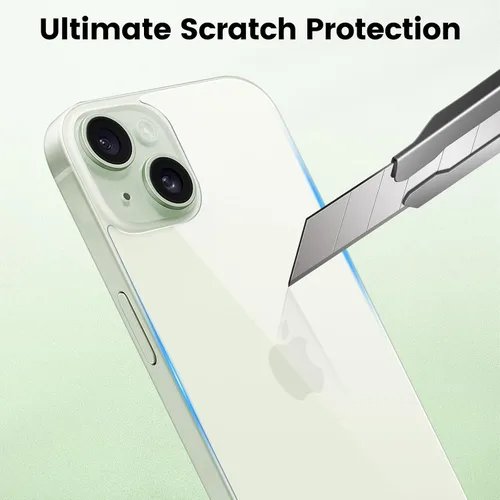 Vista 2 de [Paquete de 2] Protector de pantalla trasera para iPhone 15 Plus, protector de pantalla de vidrio templado antiarañazos y burbujas, película trasera