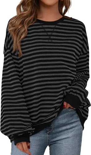 Vista 19 de BTFBM Sudadera de gran tamaño para mujer 2026 otoño Azul Beige Blanco