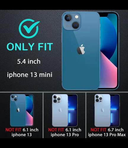 Vista 2 de Funda impermeable diseñada para iPhone 13 Mini, funda de cuerpo completo con protector de pantalla y protector de lente de cámara, a prueba