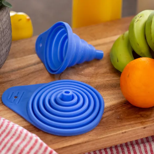 Vista 3 de Chef Craft Embudo plegable de plástico, 3 pulgadas de diámetro, azul