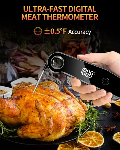 Vista 2 de Termómetro Digital de Carne Mejorado 2026 para Cocinar, Termómetro de Alimentos de Lectura Instantánea de 0.5s, Termómetro de Cocina con Precisión