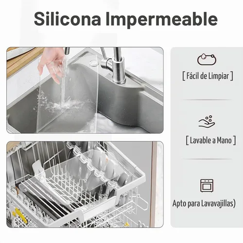 Vista 3 de Alfombrilla de maquillaje de silicona para tocador, 15.4" x 11.6" resistente al calor, alfombrilla de escritorio transparente, fácil de limpiar