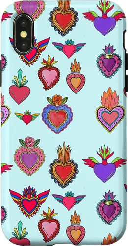 Vista 5 de Latinas Milagros Tin Hearts Phone Case Gift Watercolor Case for iPhone 17