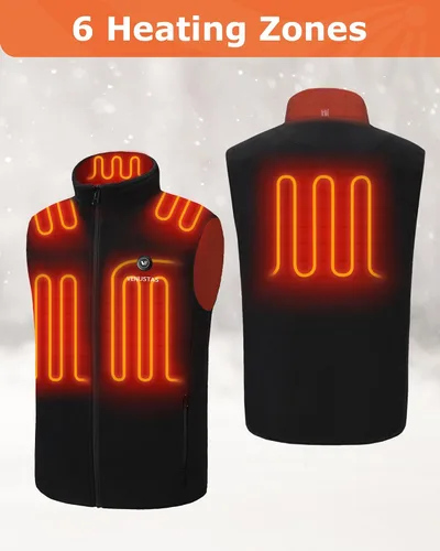 Vista 2 de Venustas Chaleco térmico de forro polar para hombre con batería de 7.4 V, chaleco eléctrico aislado ligero