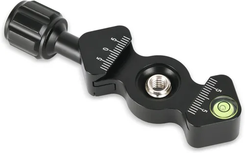 Vista 9 de Placa de liberación rápida de aluminio de 1.969 in con abrazadera QR de 3/8 pulgadas con adaptador de 1/4 pulgadas y nivel de burbuja Ytvariw