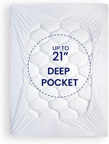 Vista 4 de SLEEP ZONE Funda acolchada para colchón tamaño individual, suave y esponjosa, con bolsillo profundo de 8 a 21 pulgadas, tamaño individual Protector