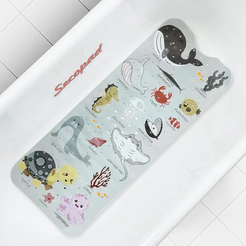 Vista 10 de Secopad Alfombra de Baño para Bañera Antideslizante, Lavable a Máquina, Alfombra Antideslizante de Dibujos Animados para Bañera de Bebé y Ducha