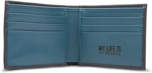 Vista 4 de AC ARTURO CALLE Cartera de cuero para hombre clásica, RFID Bifold, New England Azul, Classic