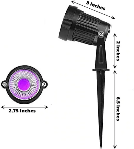 Vista 3 de Efavormart - Telón de fondo LED morado de 6 W, impermeable, para exteriores, con pico de tierra, para recepciones humildes y fiestas temáticas