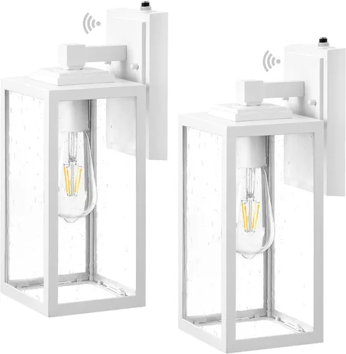 Vista 18 de VIANIS Lámpara de pared dorada para exteriores, sensor de anochecer a amanecer, apliques de montaje en pared exterior linternas luminaria para casa