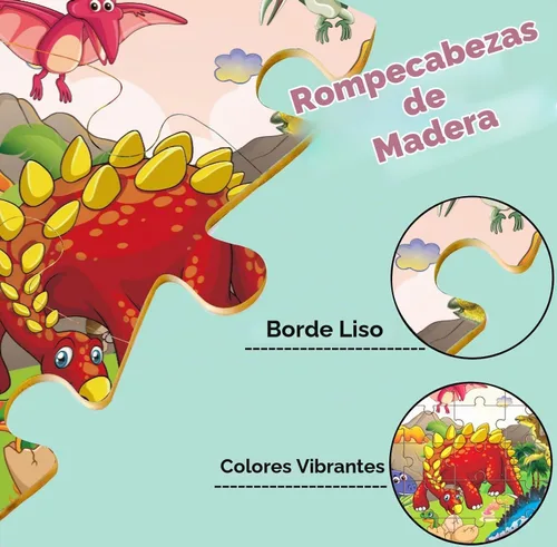 Vista 6 de Rompecabezas de madera para niños de 3 a 5 años de edad, 30 piezas, rompecabezas de madera coloridos para niños pequeños, rompecabezas educativos
