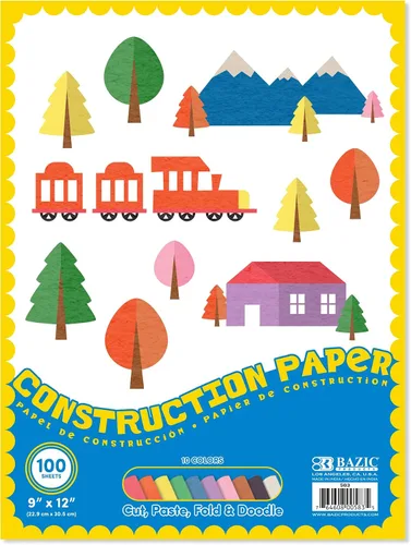 Vista 7 de BAZIC Products 96 unidades de papel de construcción de 9 x 12 pulgadas, para manualidades, escuela, arte, paquete de 2 9 x 12 pulgadas (96 hojas)