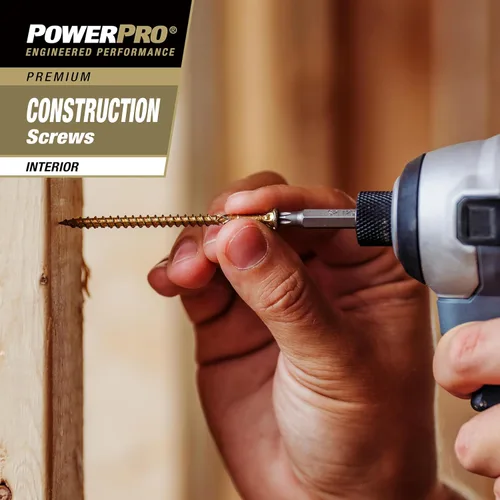 Vista 9 de Power Pro 75 tornillos interiores para madera (#8 x 1-1/2 pulgadas) Tornillos para carpintería Star Drive Sujetadores recubiertos de zinc