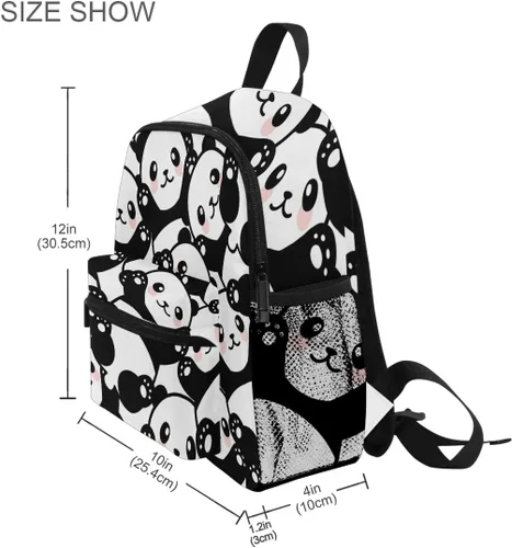 Vista 3 de Mochila con correa para el pecho para niños preescolares, Pandas, Classic