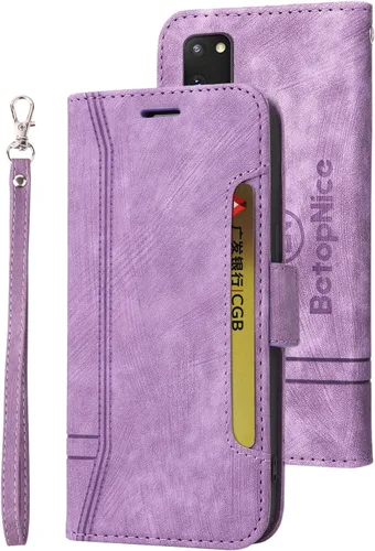 Vista 54 de Funda tipo cartera para Samsung Galaxy S20, piel sintética, con función atril, ranuras para tarjetas, funda plegable con tapa, funda protectora