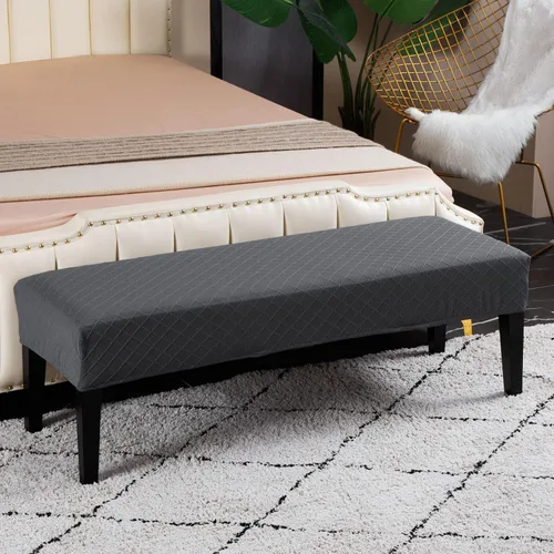 Vista 35 de Fundas de banco rectangulares, funda extraíble para silla de comedor, ajuste suave, universal, elásticas, antipolvo, lavable, protector de asiento