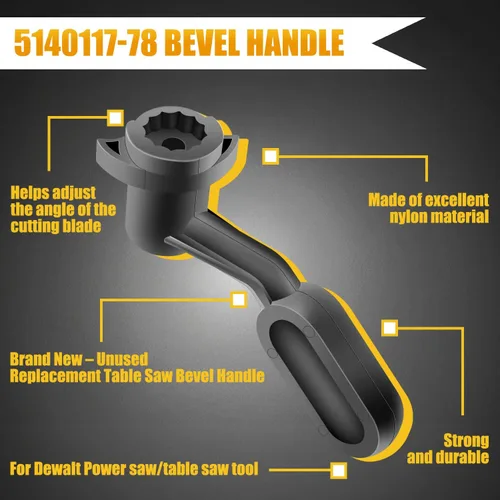 Vista 2 de HASMX 5140117-78 - Mango biselado de sierra de mesa de repuesto para Dewalt DW745, DWE7480, números de pieza 5140117-78, 5140032-55, 514011778