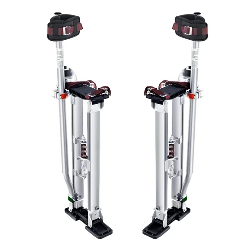 Vista 14 de VEVOR Zancos para paneles de yeso, zancos de pintor de aluminio ajustables de 16.1 a 24.1 pulgadas, capacidad de carga de 228 libras, patas de goma