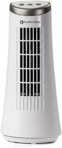 Vista 7 de Ventilador de torre de escritorio oscilante Comfort Zone de 12 pulgadas Ultra-Slim Bladeless Design, 2 Speeds, Electronic Touch Controls, Carry