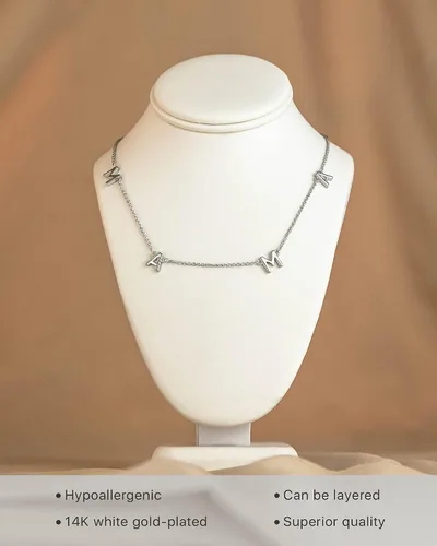 Vista 5 de Benevolence LA Mama Necklace, 14k Gold Dipped Necklaces for Women, Birthday, Anniversary Gifts for Mom, Grandma, Mother in Law Mama Gift, Mom Gifts