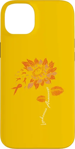 Vista 15 de iPhone 16 Leukemia Blood Cancer Awareness Orange Ribbon Sunflower Case