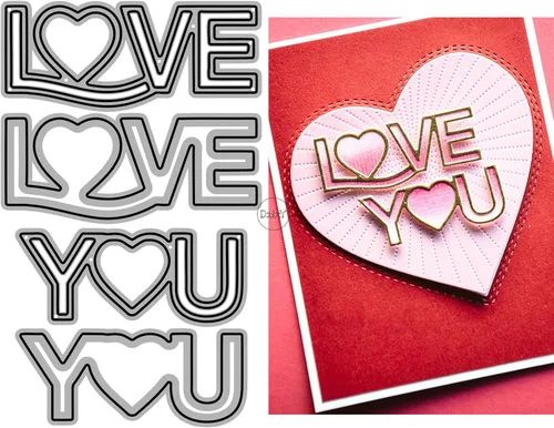 Vista 12 de DzIxY Happy Birthday Abrazos Palabras Troqueles de corte de metal para hacer tarjetas, kit de papel de relieve, troquelados, plantillas de máquina