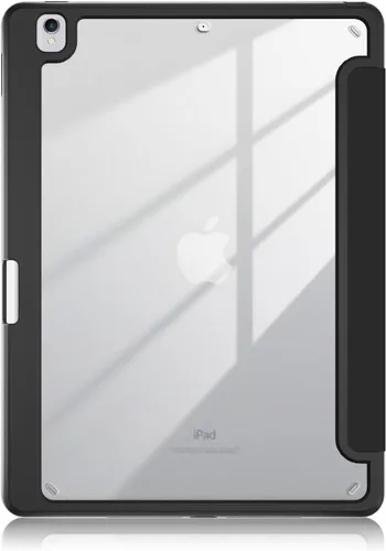 Vista 9 de Para Apple iPad de 9ª/8ª/7ª generación de 10.2 pulgadas (2021/2020/2019), cubierta trasera transparente de TPU a prueba de golpes