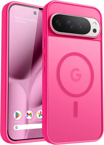 Vista 9 de Funda para teléfono Google Pixel 9 Pro XL, Compatible con Magnético, Protección contra Caídas de Grado Militar Translúcida Mate Resistente a Golpes